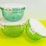 Set Of 3 Acrylic Diamond Air Tight Bowls - Pkwebstore