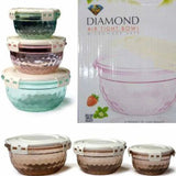 Set Of 3 Acrylic Diamond Air Tight Bowls - Pkwebstore