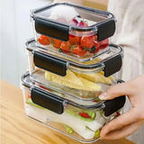 Set Of 3 Glass Food Container, Refrigerator Glass Meal Prep Containers - Pkwebstore