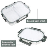 Set Of 3 Glass Food Container, Refrigerator Glass Meal Prep Containers - Pkwebstore