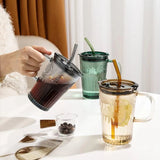 Smoothies Glass Cup With Straw And Lid - Pkwebstore