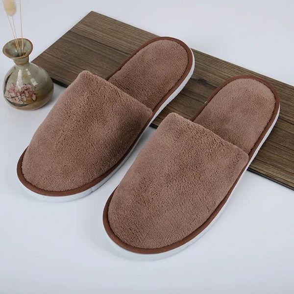 Soft Plush Cotton Cute Slippers Shoes Couple Unisex Non-Slip Floor Indoor Home Furry Slippers - Pkwebstore