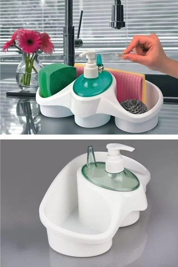 Sponge Holder And Soap Dispenser Sink Organizer - Pkwebstore