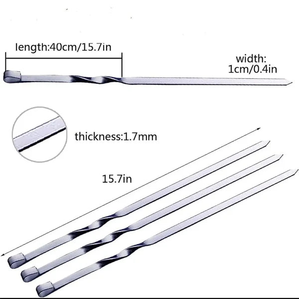 Stainless Steel BBQ Stick 6 Pcs - Pkwebstore