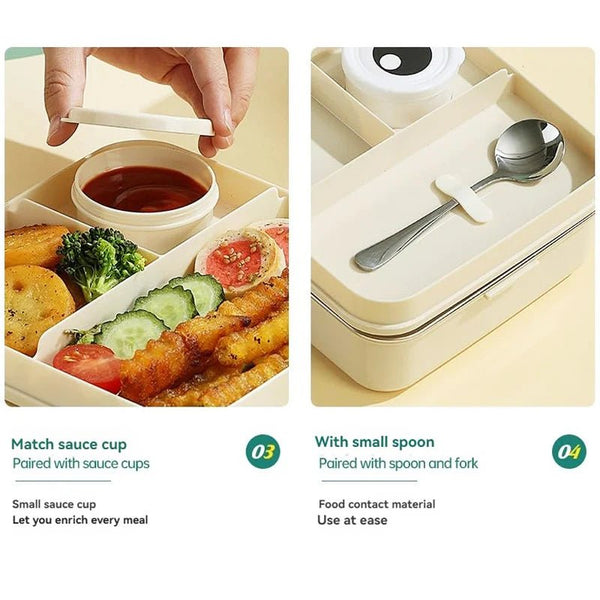 Stainless Steel Lunch Box With Spoon Heavy Quality - Pkwebstore