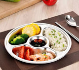 Stainless Steel Round Divided Dinner Plate - Pkwebstore