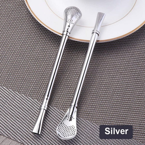 Stainless Steel Straw Filter Spoon,Drinking Straw (Pack of 4) - Pkwebstore