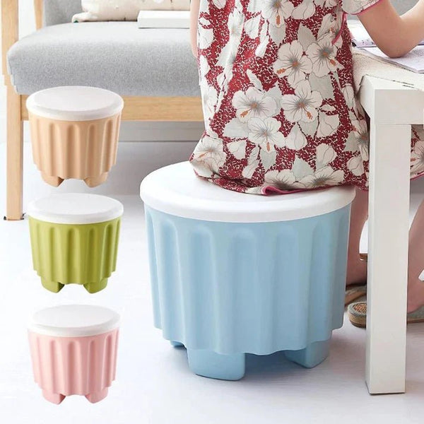 Storage Stool Plastic Large Capacity Stackable Storage Box Footstool Seat - Pkwebstore