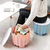 Storage Stool Plastic Large Capacity Stackable Storage Box Footstool Seat - Pkwebstore