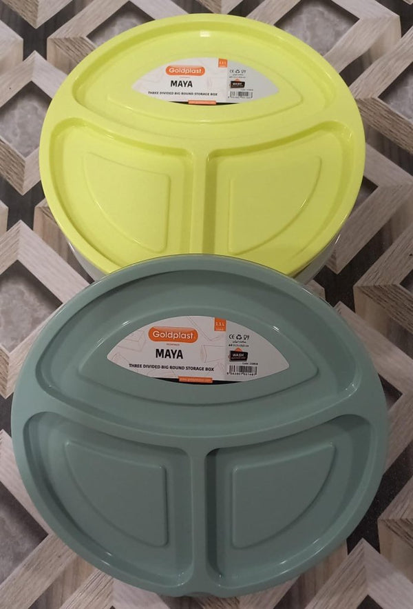 Three Divided Big Round Storage Box - Pkwebstore