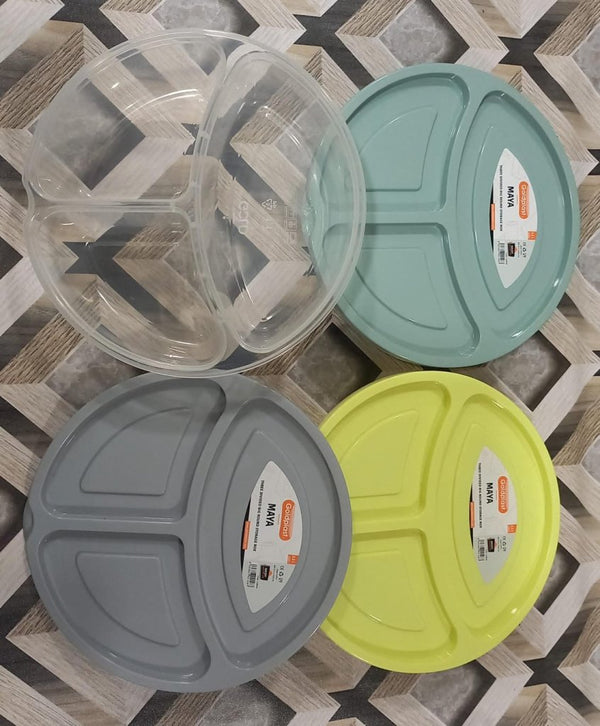 Three Divided Big Round Storage Box - Pkwebstore