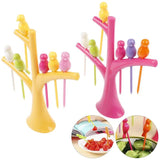 Tree Birds Design Rainbow Plastic Fruit Forks - Pkwebstore