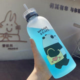 'We Bare Bears' Frosted Plastic Water Bottle with Straw - Pkwebstore