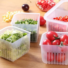 4 Grid Refrigerator Food Storage Plastic Transparent Drain Food Sealed Box - Pkwebstore