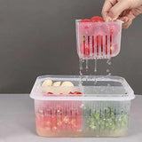 4 Grid Refrigerator Food Storage Plastic Transparent Drain Food Sealed Box - Pkwebstore