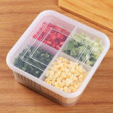 4 Grid Refrigerator Food Storage Plastic Transparent Drain Food Sealed Box - Pkwebstore