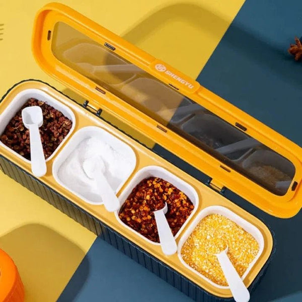 4 in 1 Transparent Seasoning Box (With Spoon) - Pkwebstore