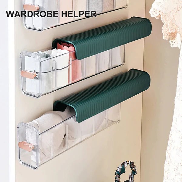 6 Grid Transparent Wall Closet Organizer - Pkwebstore