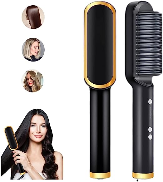 Electric comb hair straightener - black hair straightener straight comb for women and men - Pkwebstore