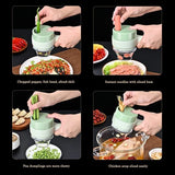 Electric Handheld Hammer Vegetable Cutter Set Food Chopper Multifunction Vegetable Fruit Slicer, Garlic Pepper Chili Onion Celery Ginger Meat - Pkwebstore