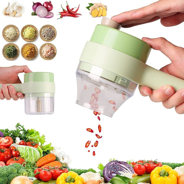 Electric Handheld Hammer Vegetable Cutter Set Food Chopper Multifunction Vegetable Fruit Slicer, Garlic Pepper Chili Onion Celery Ginger Meat - Pkwebstore