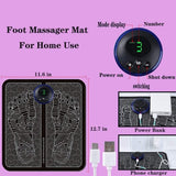 EMS Foot Massager Mat - Electric USB Charging Smart Display - Tens Acupuncture Feet Cushion Blood Circulation Pad Health Care Home - Pkwebstore