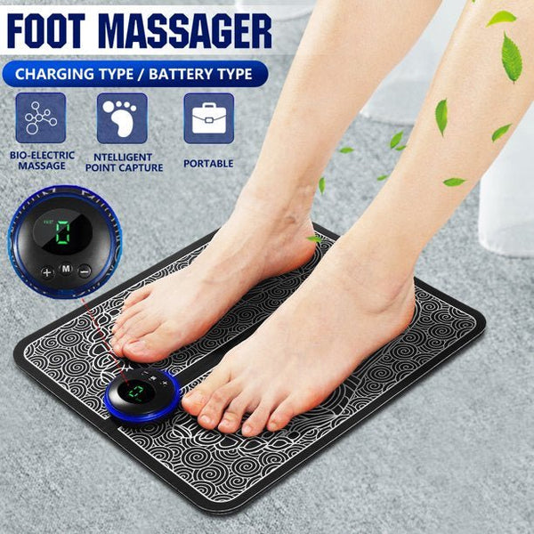 EMS Foot Massager Mat - Electric USB Charging Smart Display - Tens Acupuncture Feet Cushion Blood Circulation Pad Health Care Home - Pkwebstore