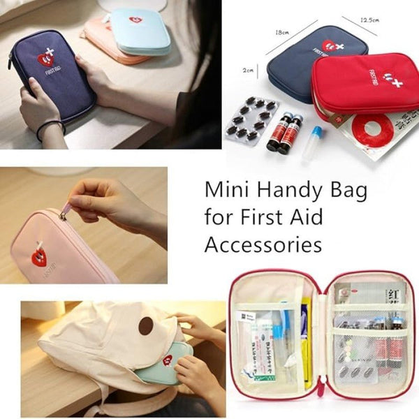 First Aid Kit Portable Empty First Aid Pouch Mini Medicine Bag, Pocket Handy Pills Container Organizer - Pkwebstore