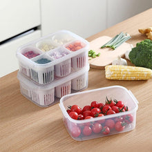 Fridge Food Storage Container With Lid, Airtight Refrigerator Food Box With 6 Pcs Detachable Drain Basket - Pkwebstore