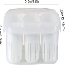 Fridge Food Storage Container With Lid, Airtight Refrigerator Food Box With 6 Pcs Detachable Drain Basket - Pkwebstore