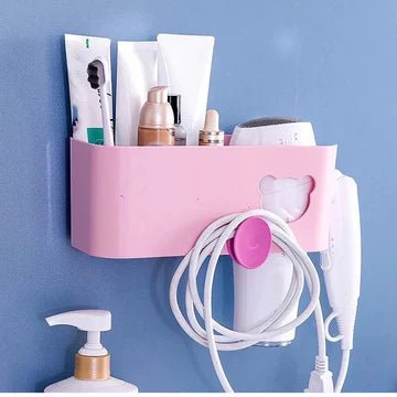 Hair Dryer Bathroom Storage Rack, Wall Mounted Blow Dryer Holder - Pkwebstore