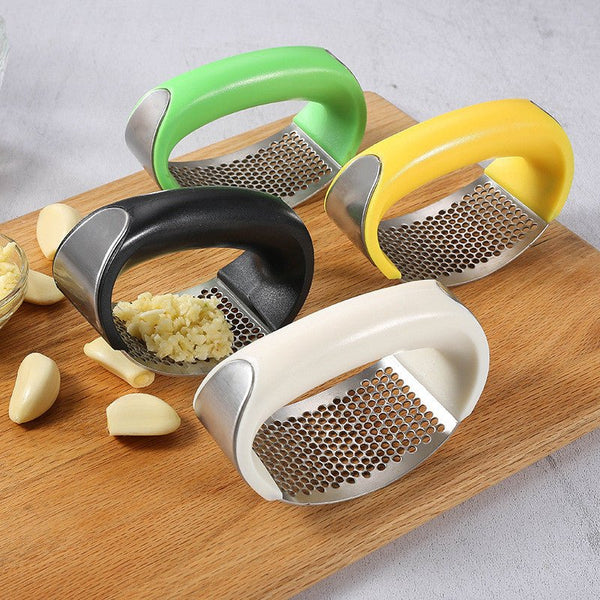 Manual Vegetable Press Stainless Steel - Handheld Ginger Garlic Curve Mincer Chopping - Pkwebstore