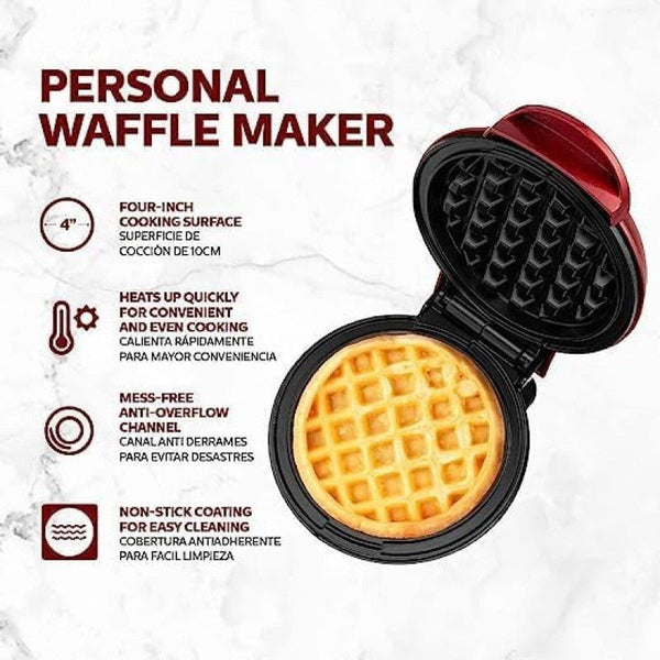 Mini Non-Stick Waffles Maker, Portable Electric Waffle Iron Machine - Pkwebstore