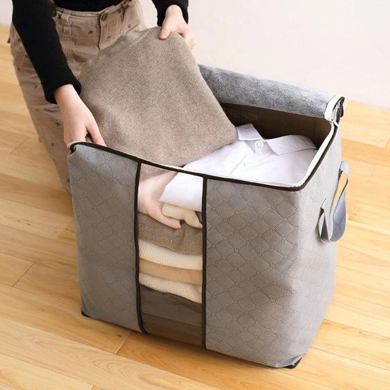 Pack Of 2 Portable Bamboo Charcoal Clothes Blanket Large Folding Bag - Pkwebstore