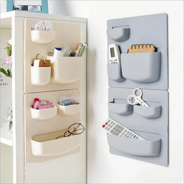 Plastic Self-adhesive Storage Rack Wall Refrigerator Mounted Holder - Pkwebstore